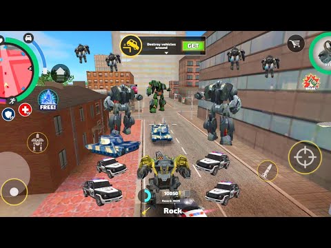 ROPE HERO VICE TOWN(BD-100 ROBOT AGAINST EVERYTHING)MOST WANTED ROBOT IN THE TOWN - ANDROID GAMEPLAY