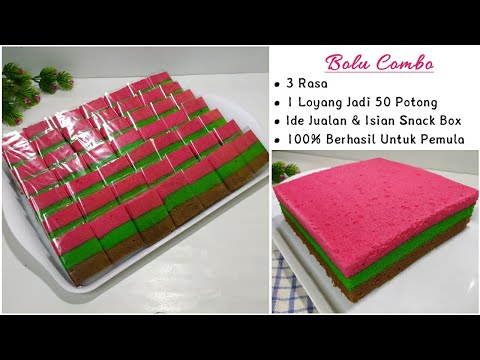 COMBO BOLU RECIPE 3 FLAVOR || 1 Tray Makes 50 Pieces_Can Be For Snack Box & 100% Successful Sales...