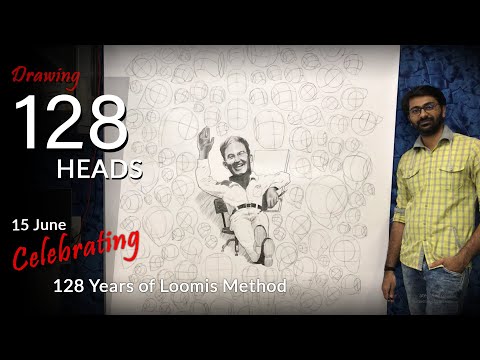 Drawing 128 Heads using Andrew Loomis Method | Celebrating 128 years of Loomis method - 15 JUNE