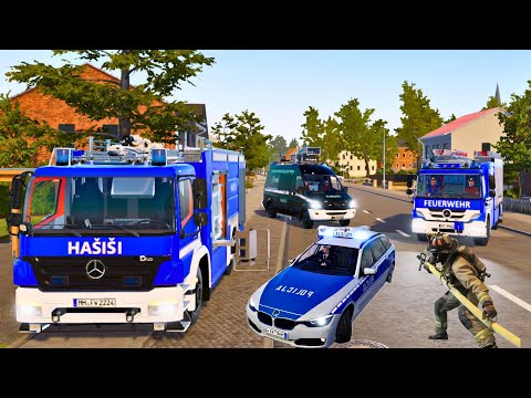 Blue Emergency Call 112 - Winterberg Police and Ambulance First Responding! 4K