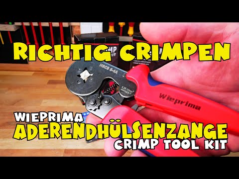 Korrekt crimpen z.B. mit der Wieprima Aderendhülsenzange