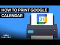 How To Print Google Calendar