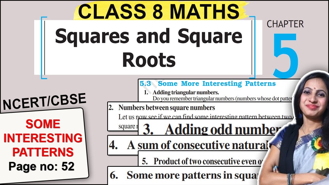 Class 8 Maths Chapter 5 Squares and Square Roots | Some Interesting Patterns | CBSE 8th Class NCERT