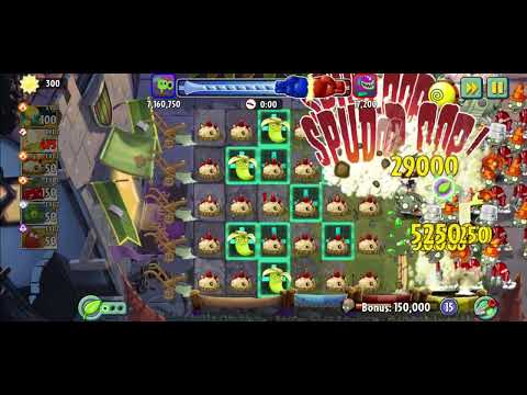 PVZ 2: Best strategy to achieve high damages in Bud'uh Boom Tournament Arena (Wood League)