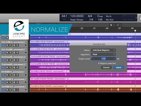 Gain-Stage Your Tracks in One-Click With Logic's Normalize Region Gain