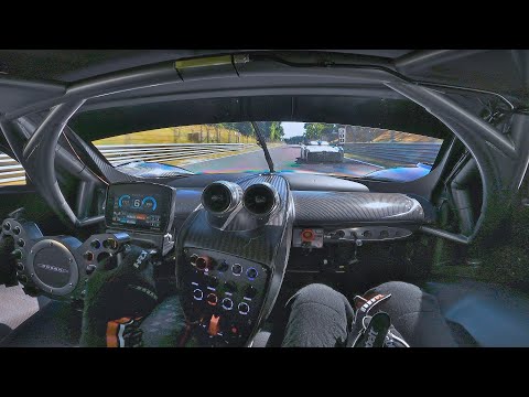 Onboard (uncut) Pagani Huayra R on track with HQ Audio | INCREDIBLE V12 engine sounds!