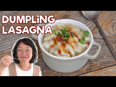 Dumpling Lasagna Bowl with Extra Broth — No Folding !