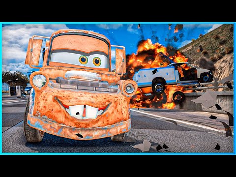 *CRAZY* Cars Tow Mater Crashes Ep.1 – GTA 5