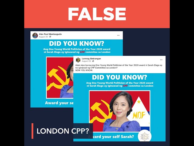 FALSE: Elago’s Politician of the Year award given by London CPP committee