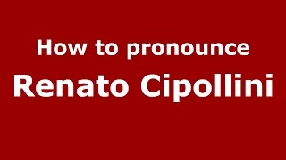 How to pronounce Renato Cipollini