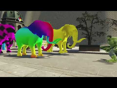 Colorful Elephant vs Hulk