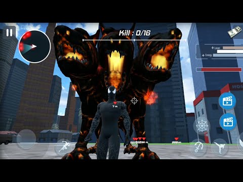 Flying Spider Rope Hero Ninja Gangster City Fight - Venom Vs 3 Head Monster | Android GamePlay