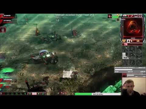 command & Conquer C&C3 Tiberium Wars 1vs1 - 100$ Tournament round 2 Bikerushownz VS  Megass
