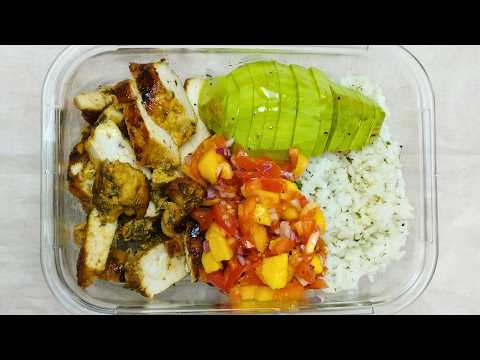 Nourishing Balanced Bowl with Cilantro Lime Rice, Citrus Herb Chicken & Mango Salsa!