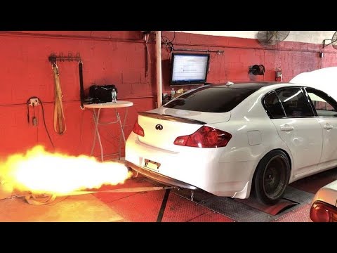 G37 Sedan FlameThrower Exhaust Super Single LOUD FLAMES