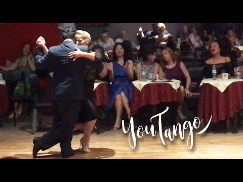  Suyay Quiroga  and  Diego Luciano Chandia  are  dancing  to  the  milonga  "  Flor de Monserrat  "  by  Rodolfo Biagi  in  2019