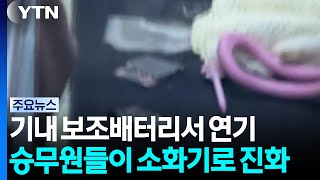 기내 보조배터리에서 연기 '아찔'...소화기로 진화 / YTN