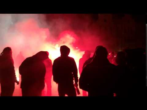 Hooligans feiern Energie Geburtstag auf dem Cottbuser Altmarkt