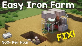 Minecraft Easy Iron Farm 1.20.4 Simple DESIGN and EASY BUILD - 500+ Per Hour