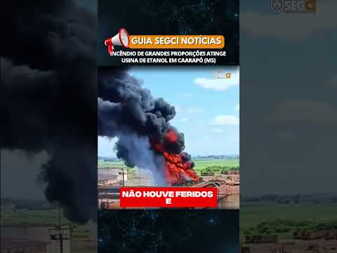 Incêndio atingiu a torre de resfriamento da caldeira de uma usina de etanol em Caarapó (MS) #noticia