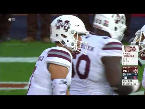 Nick Fitzgerald Hits Malik Dear For Six vs Ole Miss