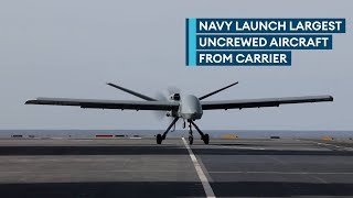 Mojave: Royal Navy launch of largest uncrewed aircraft from carrier
