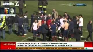 preview picture of video 'Genoa-Siena sospesa, tifosi negli spogliatoi'