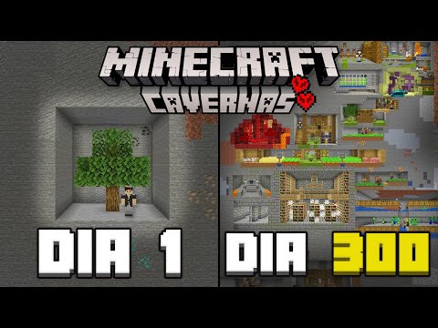 SOBREVIVI 300 DIAS no MUNDO de CAVERNAS no MINECRAFT - O FILME