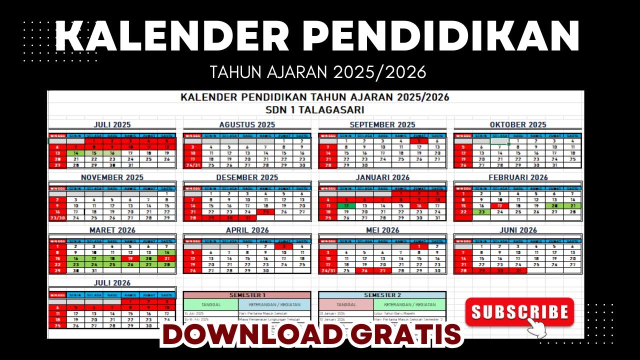 EDUCATION CALENDAR FOR THE 2025 2026 ACADEMIC YEAR