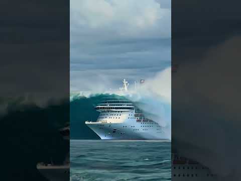 Cruise Ship Battling Enormous Waves! Completely Submerged in Water #scaryocean #cruise #ocean