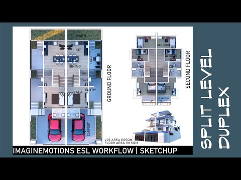 Sketchup Modelling - Split Level Duplex