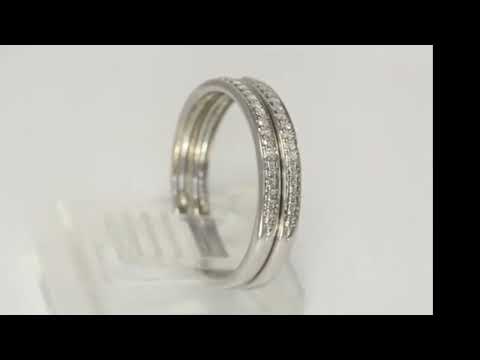 .10CT H diamond 2 pc. ring enhancer wrap bands guards 14K white gold sz 7 - 28926