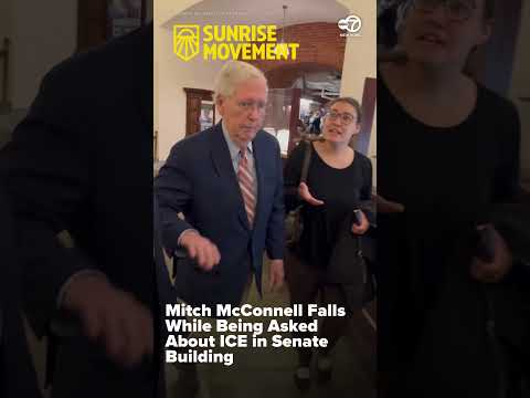 Mitch McConnell Falls While Being Asked About ICE in Senate Building