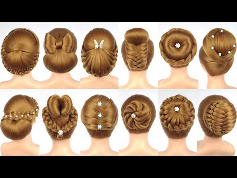 16 Simple & Amazing Bun Hairstyles | Easy Unique Hair Tutorial for Girls | Hair Updo