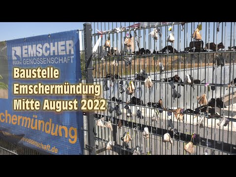 Emscher-Umbau Teil 5 - Baustelle Emschermündung Mitte August 2022