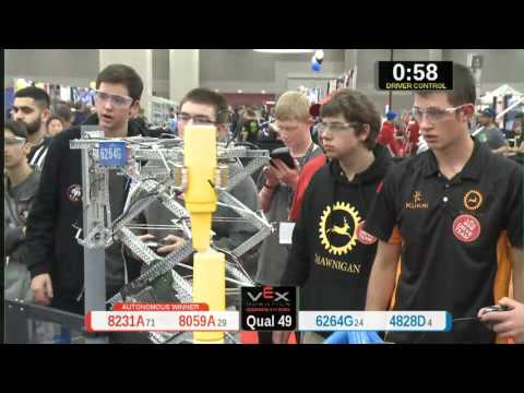 2015 VRC Tech Q49 - 8231A 8059A vs 6264G 4828D - 66 to 48 - VEX Worlds 2015 - Technology Division
