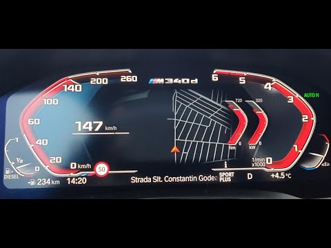 POV BMW M340d xDrive G20 2022 0-150 km/h ACCELERATION AUTOBAHN