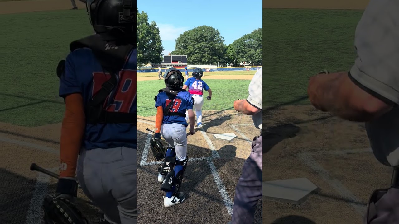 Aidan 11u turns on middle in pitch and almost hits his first homerun