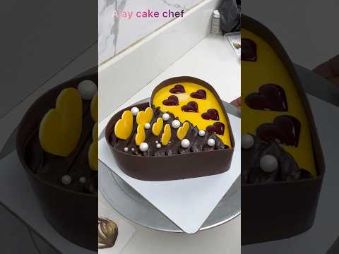 Chocolate heart shape cake decorating ideas #viral #heartcake #birthdaycake #trending #reels #video
