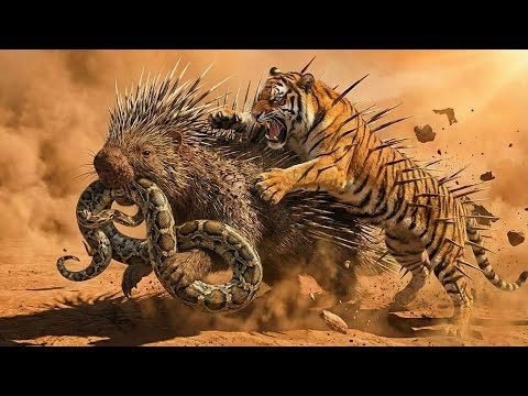 Porcupine vs Tiger: The Fatal Consequence Of Stealing A Python Kill | Animal Fight