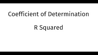 Coefficient of Determination