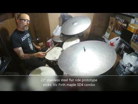 22" stainless steel flat ride cymbal