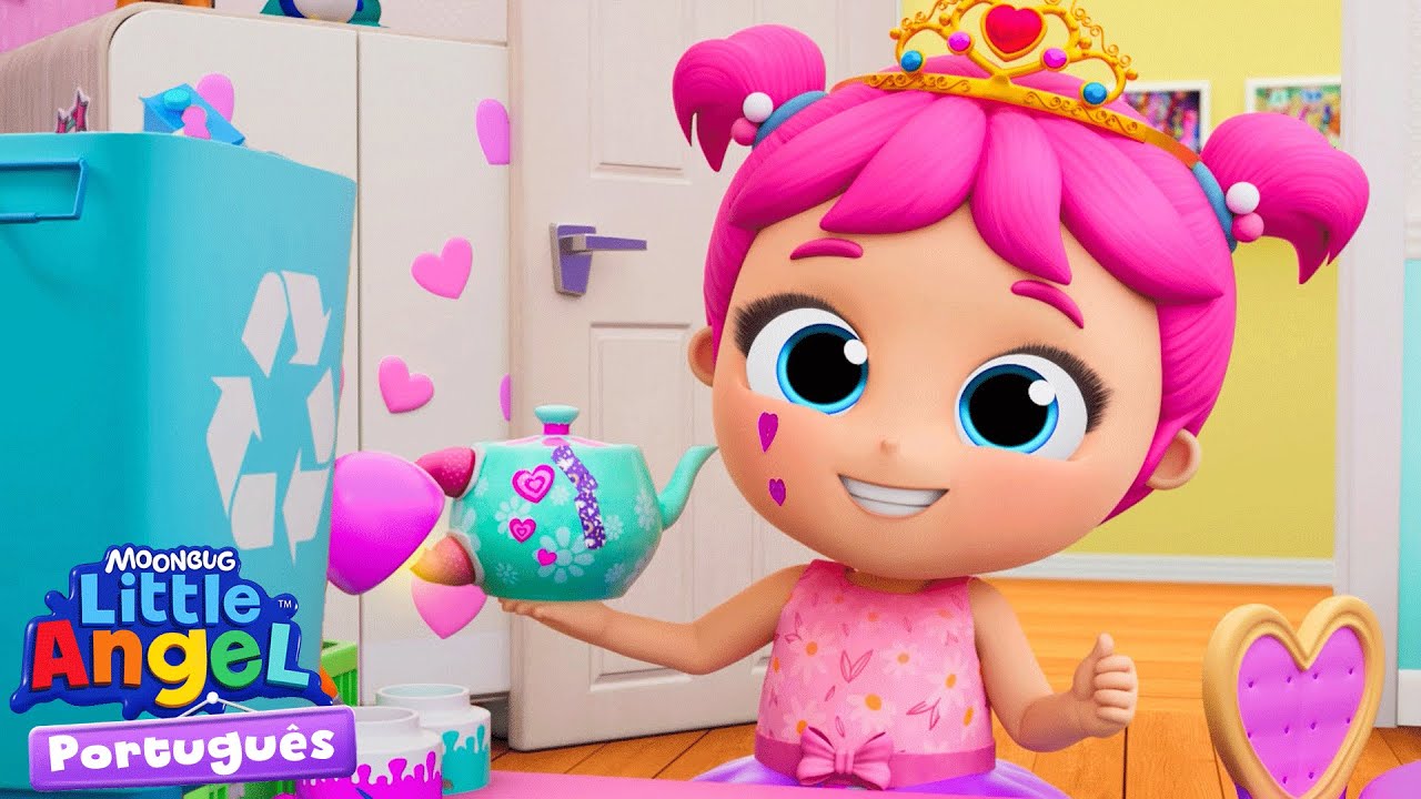 NOVO⭐  Festa do chá da princesa da reciclagem ♻️ Little Angel Brasil | Músicas Infantis