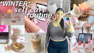 Winter Self Care Routine 🧘🏼‍♀️🫧skincare, body care, yoga & wellness routine! *clean girl aesthetic*