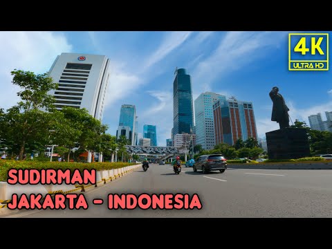Sunny Driving at Sudirman - Jakarta Skyline View 4K