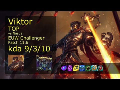 Viktor Top vs Nasus - EUW Challenger 9/3/10 Patch 11.6 Gameplay