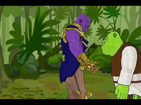 Shrek Vs Thanos (No real) - Drawing cartoons 2