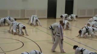 Push up position  pushing back   butt to butt