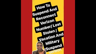 How To Suspend And Reconnect Verizon Number | Lost Stolen | Vacation And Military Suspend