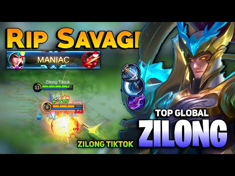 RIP SAVAGE! Aggressive Gameplay [ Top Global Zilong Best Build 2021 ] By Zilong Tiktok - MLBB